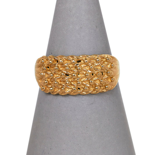 Pre-Owned 9ct Gold 5 Row Shot Ring Size P