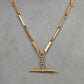 Pre-Owned 9ct Gold Rectangle Link Double Albert Chain & TBar