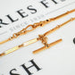Pre-Owned 9ct Gold Rectangle Link Double Albert Chain & TBar