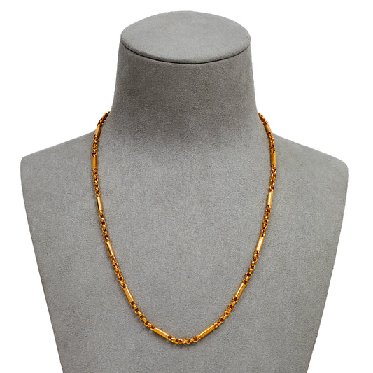 Pre-Owned 22ct Gold Bar & Belcher Chain Necklace 17 Inch