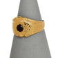 Pre-Owned 9ct Gold Garnet Mens Dress Ring Size U