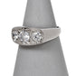 Pre-Owned 9ct White Gold 3 CZ Gypsy Ring Size W.5
