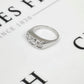 Pre-Owned 9ct White Gold 3 CZ Gypsy Ring Size W.5
