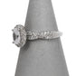 Pre-Owned 9ct White Gold Oval CZ Cluster Ring Size N