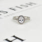 Pre-Owned 9ct White Gold Oval CZ Cluster Ring Size N
