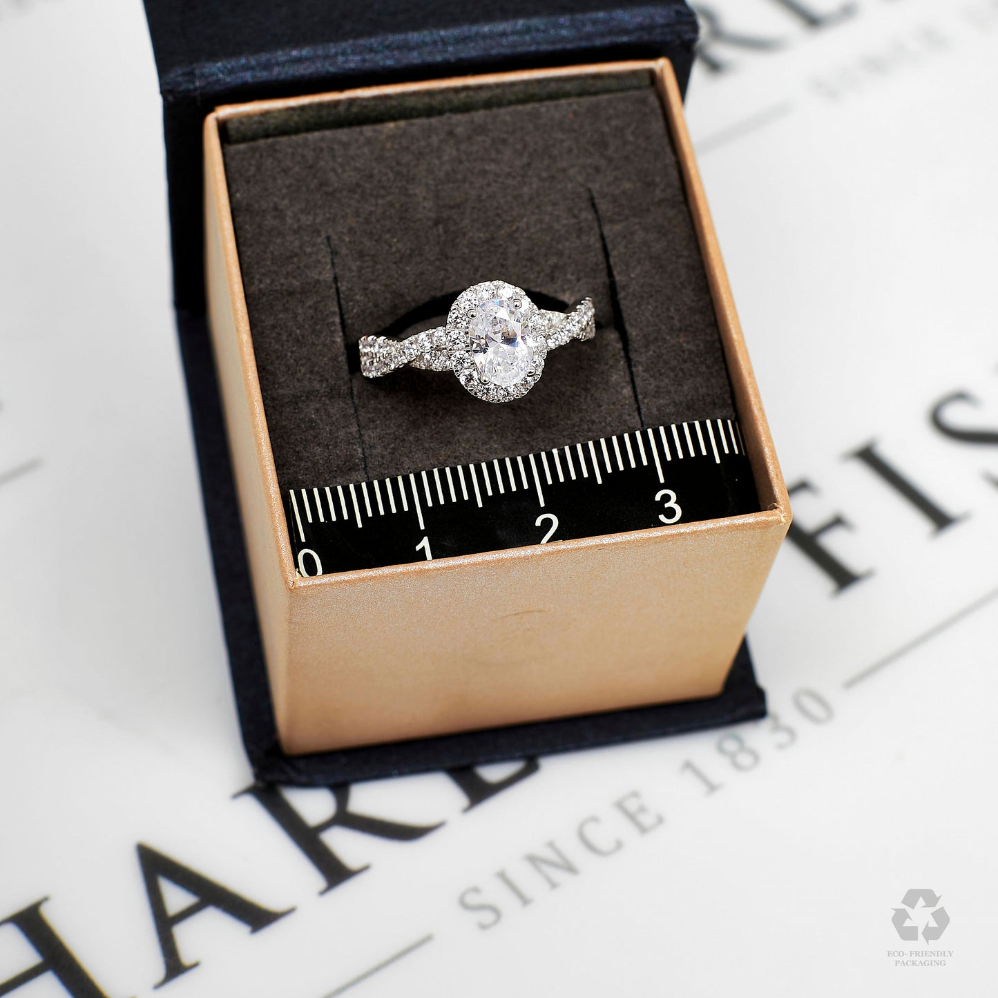 Pre-Owned 9ct White Gold Oval CZ Cluster Ring Size N