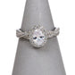 Pre-Owned 9ct White Gold Oval CZ Cluster Ring Size N