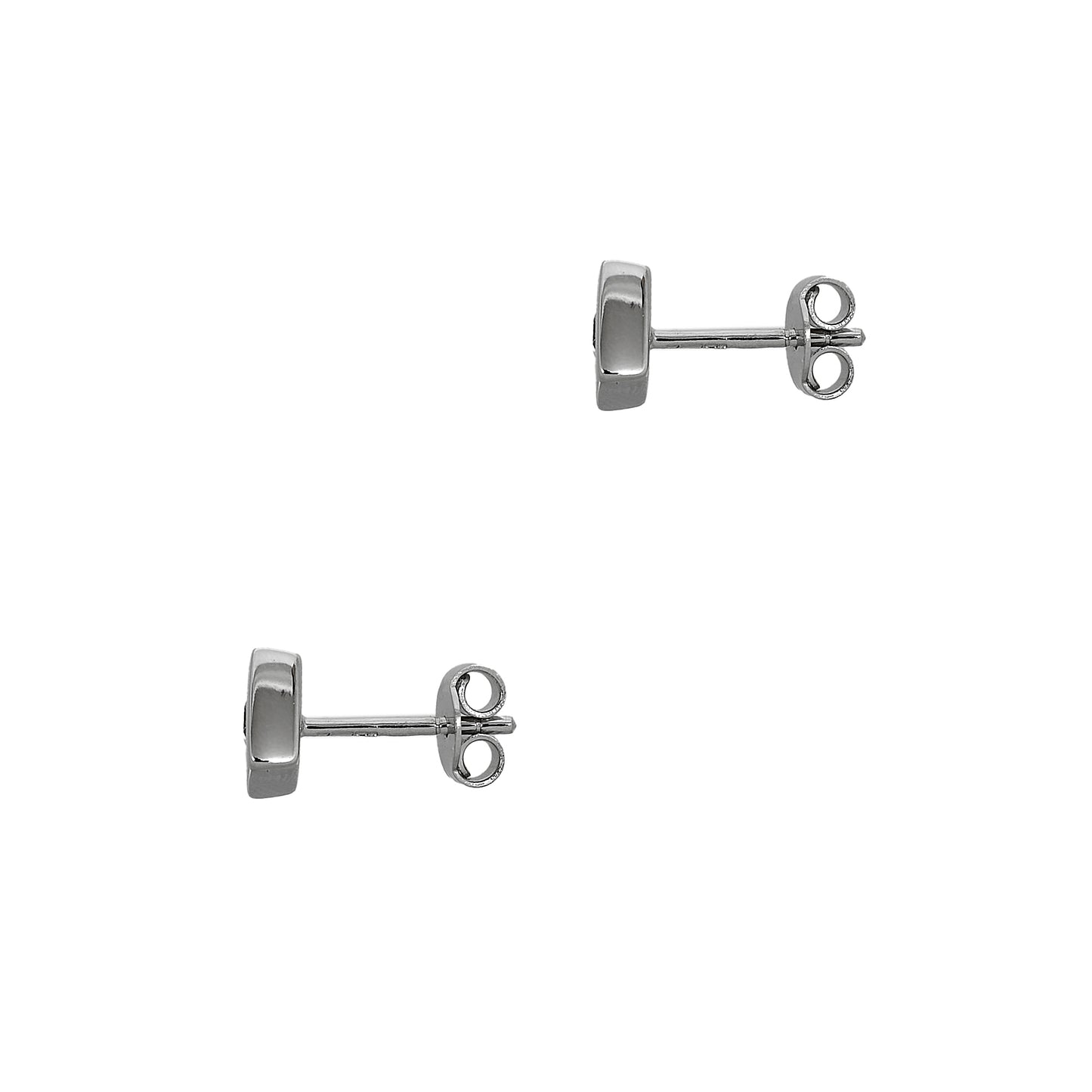 Pre-Owned 9ct White Gold & CZ Square Stud Earrings