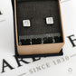 Pre-Owned 9ct White Gold & CZ Square Stud Earrings