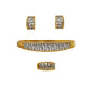 Pre-Owned 9ct Gold & Diamond Greek Key Design Jewellery SET