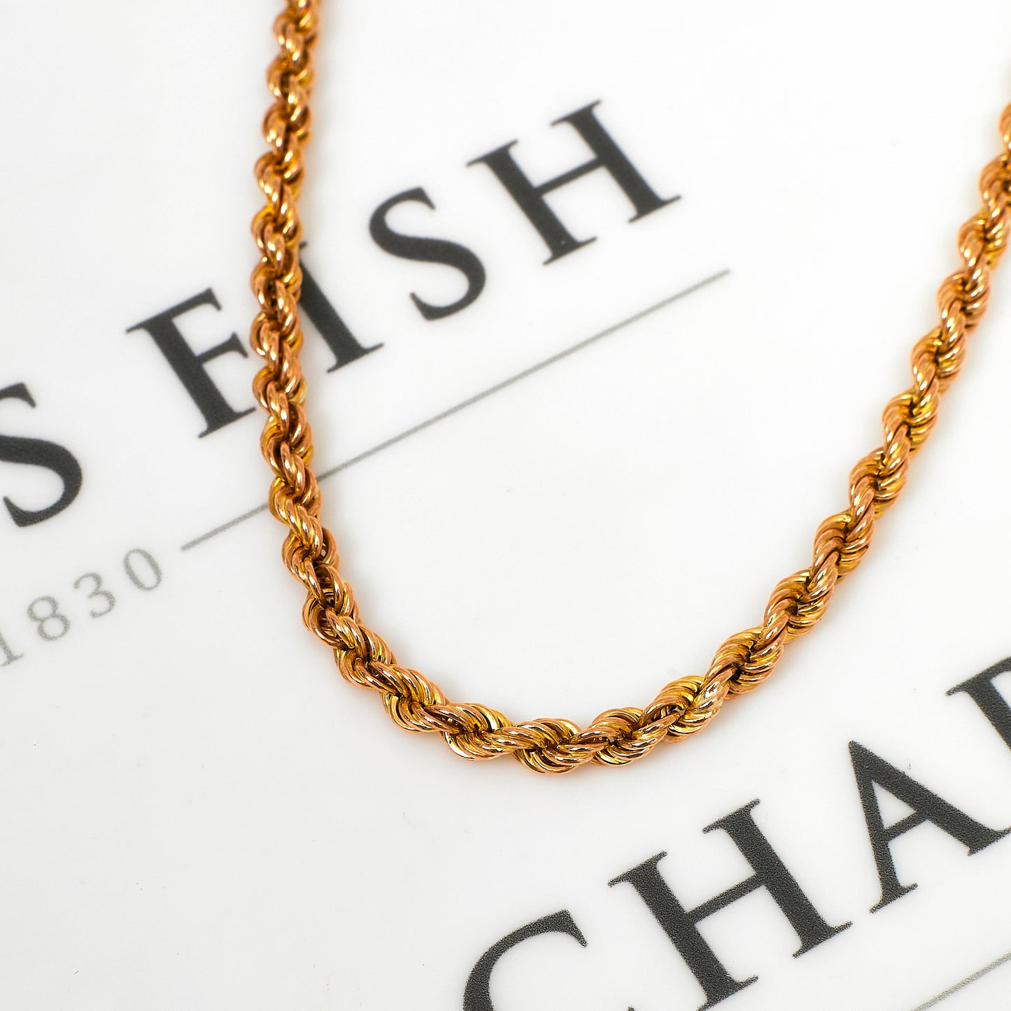 Pre-Owned 9ct Gold Rope Chain Necklace 18 Inch