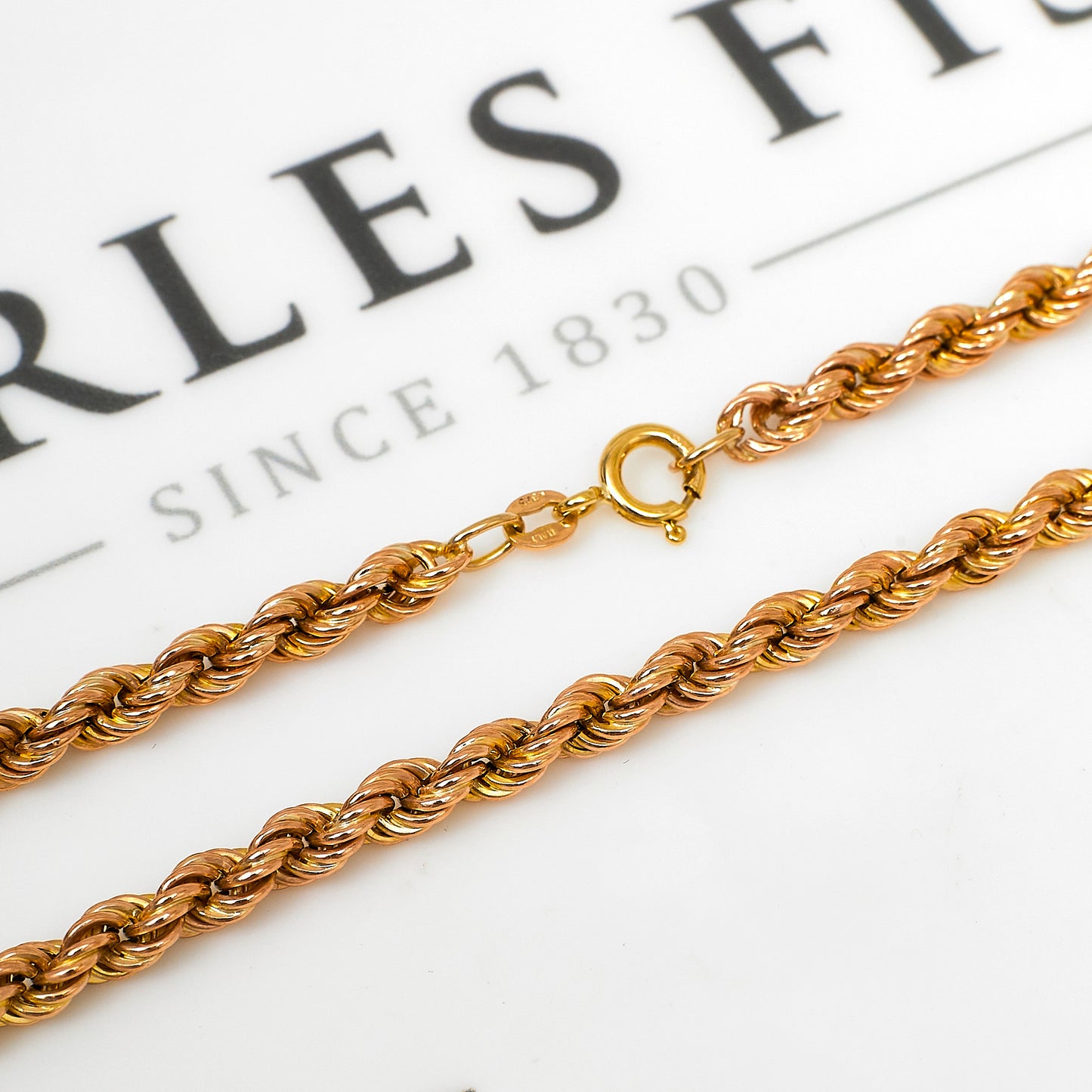 Pre-Owned 9ct Gold Rope Chain Necklace 18 Inch