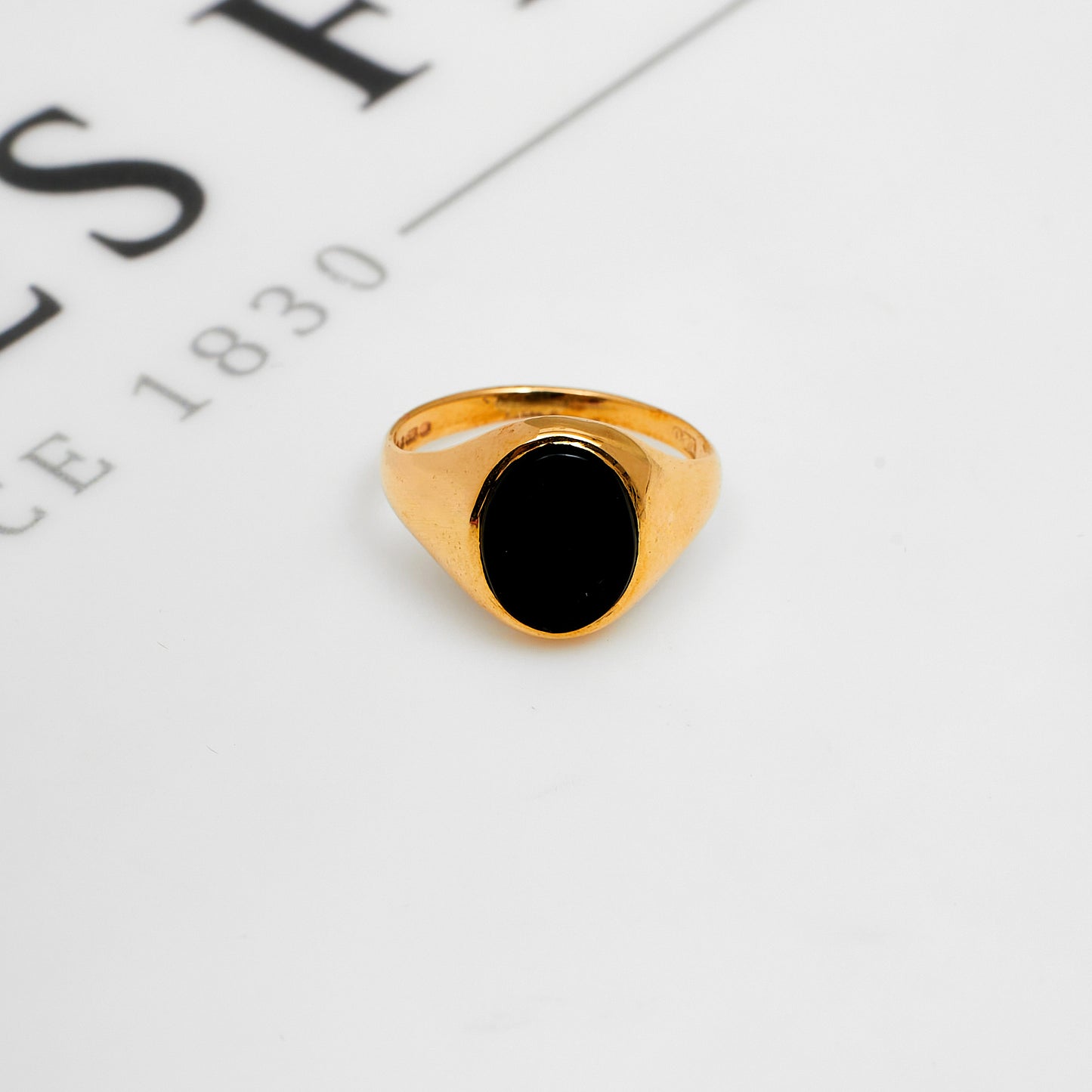 Pre-Owned 9ct Gold Oval Signet Ring Size G.5