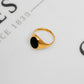 Pre-Owned 9ct Gold Oval Signet Ring Size G.5