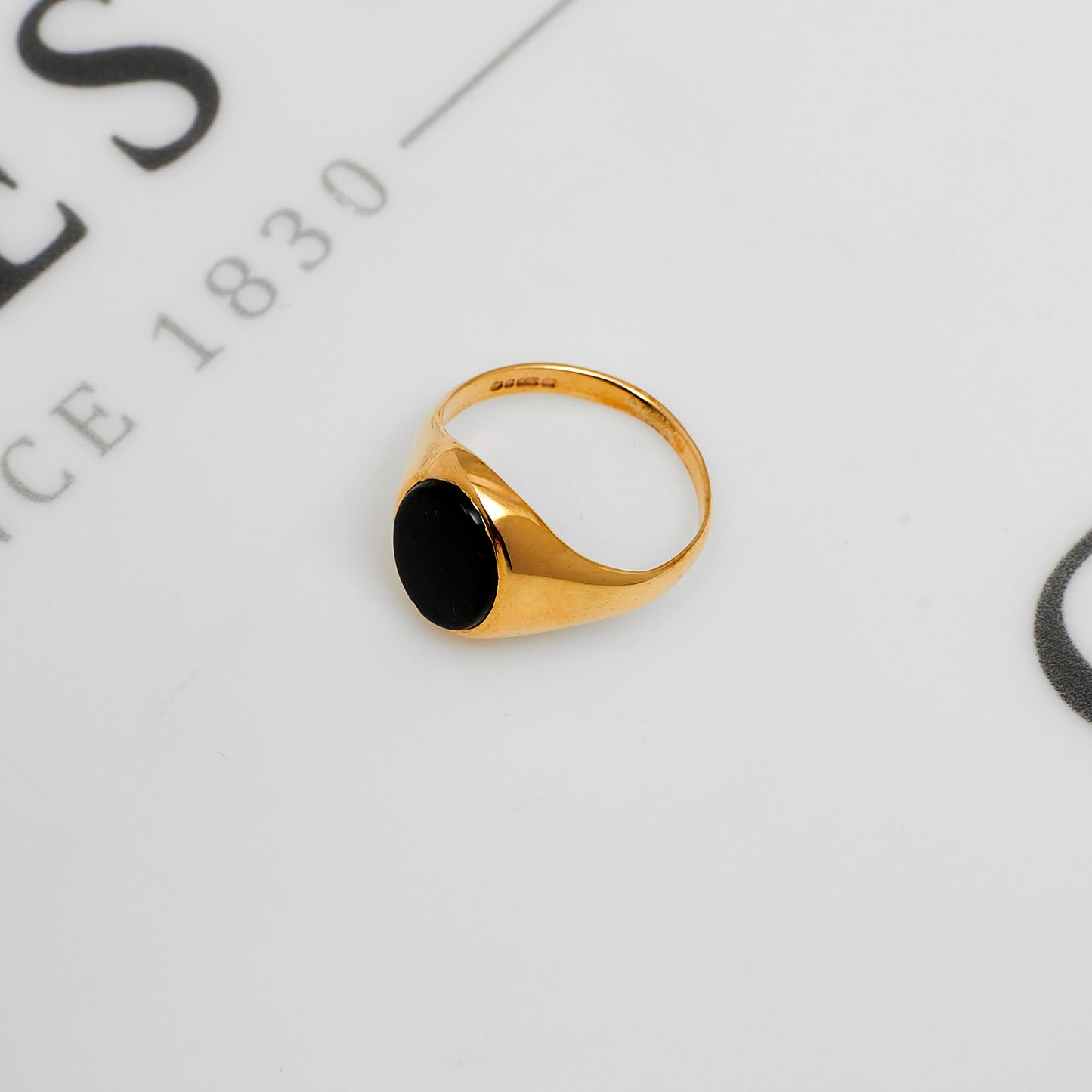 Pre-Owned 9ct Gold Oval Signet Ring Size G.5