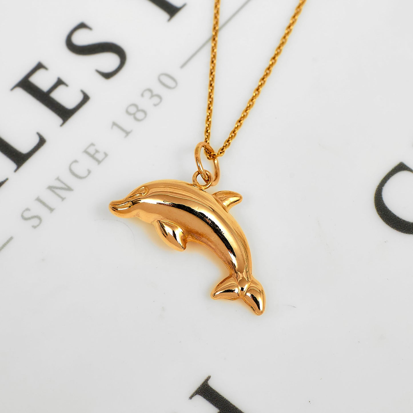 Pre-Owned 9ct Gold Hollow Dolphin Pendant