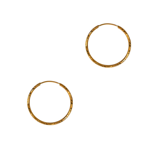 Pre-Owned 9ct Gold Faceted Sleeper Earrings