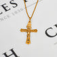 Pre-Owned 9ct Gold Openwork Detail Crucifix Pendant