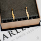 Pre-Owned 9ct Gold Lightning Bolt Drop Earrings