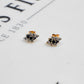 Pre-Owned 9ct Gold Sapphire & CZ Rhombus Shape Stud Earrings