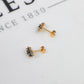 Pre-Owned 9ct Gold Sapphire & CZ Rhombus Shape Stud Earrings
