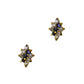 Pre-Owned 9ct Gold Sapphire & CZ Rhombus Shape Stud Earrings