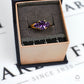 Pre-Owned 9ct Gold 3 Amethyst Ring Size L
