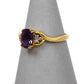 Pre-Owned 9ct Gold Oval Amethyst & Diamond Ring Size L