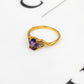 Pre-Owned 9ct Gold Oval Amethyst & Diamond Ring Size L
