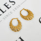 Pre-Owned 9ct Gold Hollow Scalloped Shape Creole Earrings