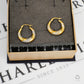 Pre-Owned 9ct Gold 2 Tone Twist Creole Hoop Earrings