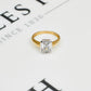 Pre-Owned 14ct Gold Rectangular CZ Dress Ring Size K.5