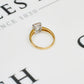 Pre-Owned 14ct Gold Rectangular CZ Dress Ring Size K.5