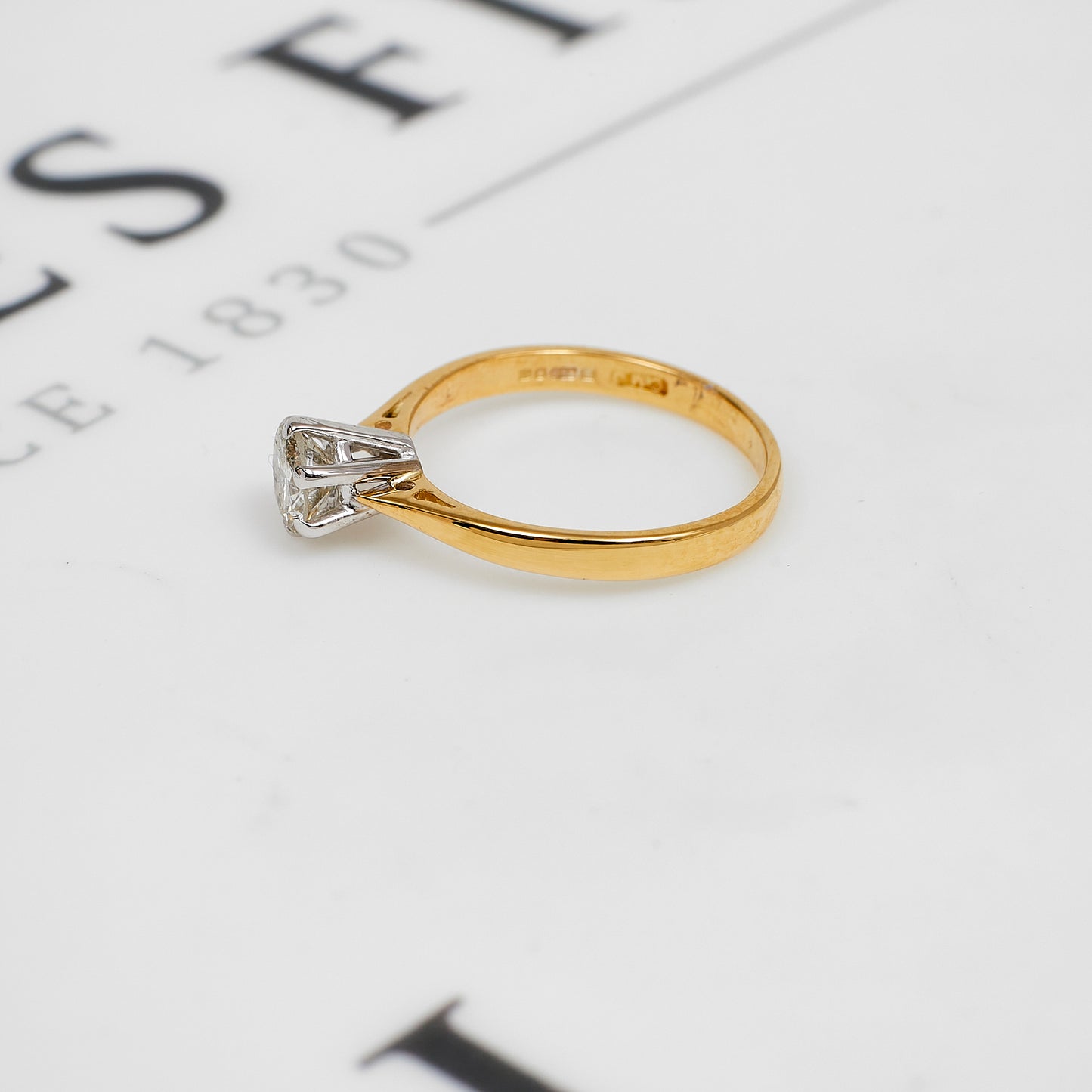 Pre-Owned 18ct Gold Diamond Solitaire Ring 0.50ct Size K