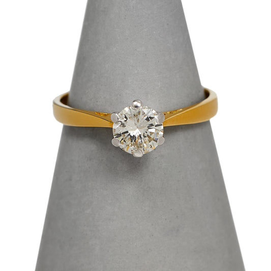 Pre-Owned 18ct Gold Diamond Solitaire Ring 0.50ct Size K