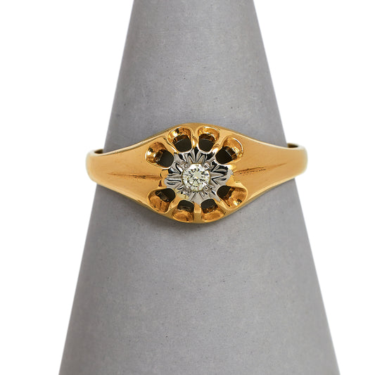 Pre-Owned 9ct Gold Illusion Set Diamond Gypsy Ring Size W
