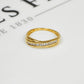 Pre-Owned 9ct Gold CZ Crossover Ring Size M.5