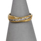 Pre-Owned 9ct Gold CZ Crossover Ring Size M.5