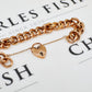 Pre-Owned 9ct Gold Curb Chain Bracelet & Heart Padlock