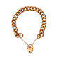 Pre-Owned 9ct Gold Curb Chain Bracelet & Heart Padlock