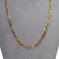 Pre-Owned 9ct Gold 3+1 Figaro Necklace 18 Inch