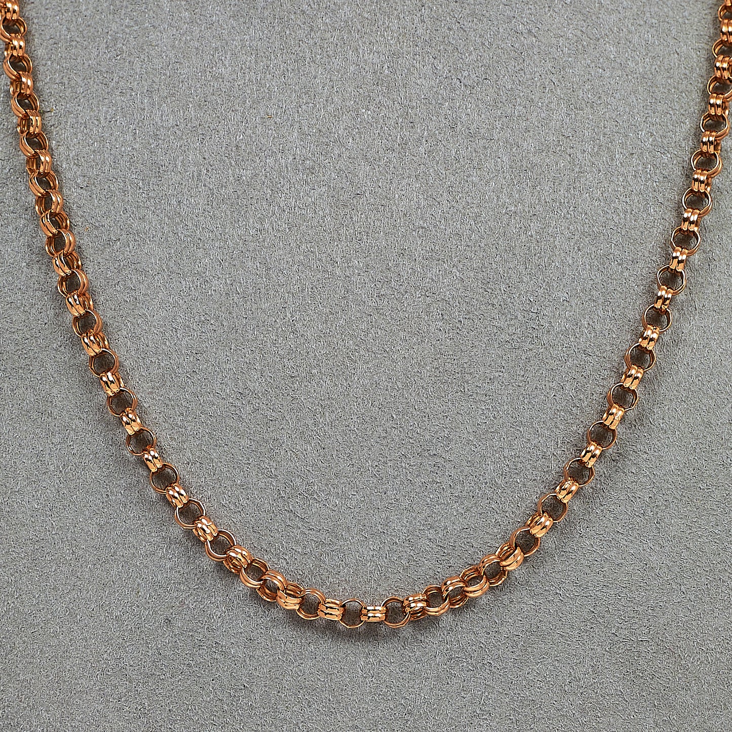 Pre-Owned 9ct Rose Gold Double Row Belcher Chain Necklace