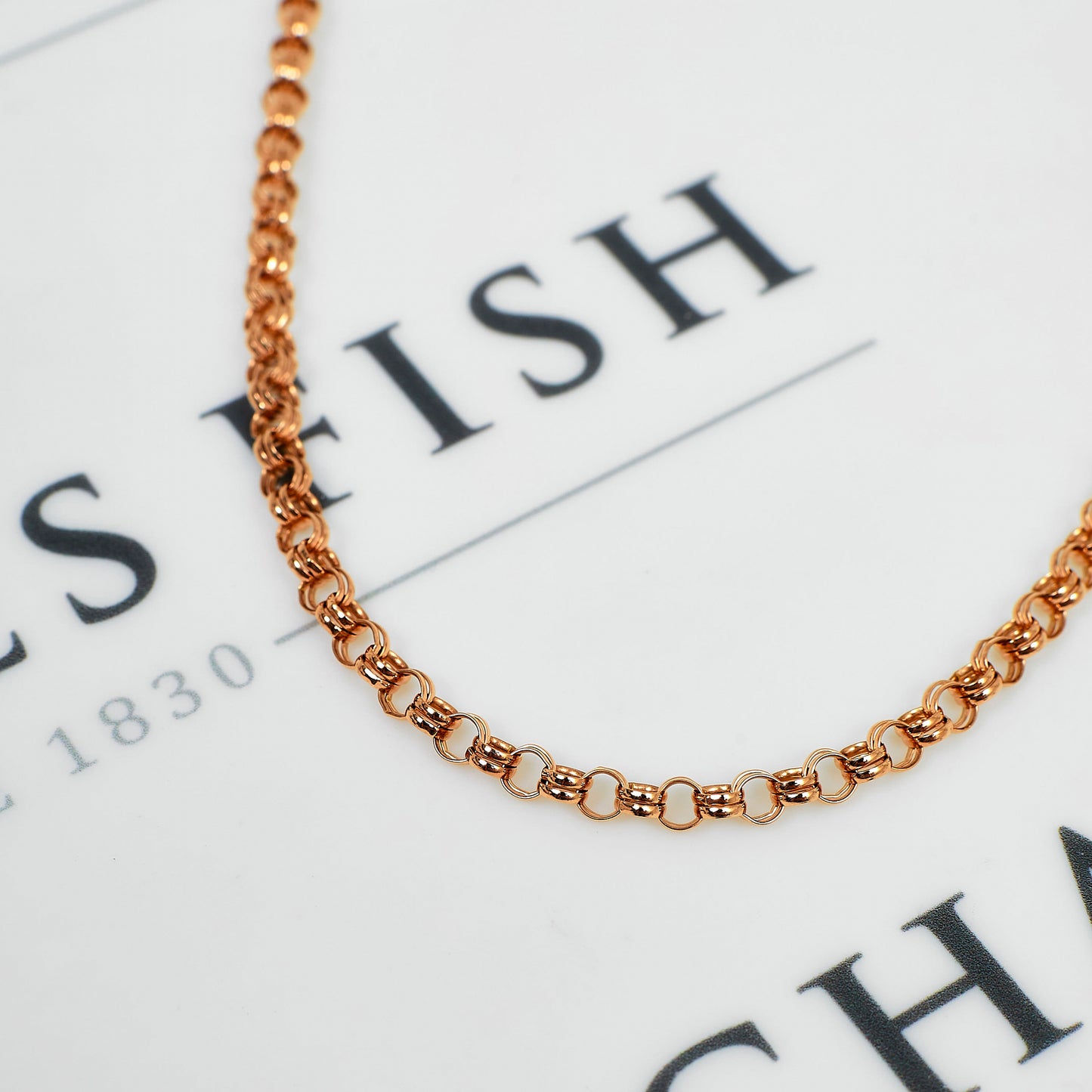 Pre-Owned 9ct Rose Gold Double Row Belcher Chain Necklace