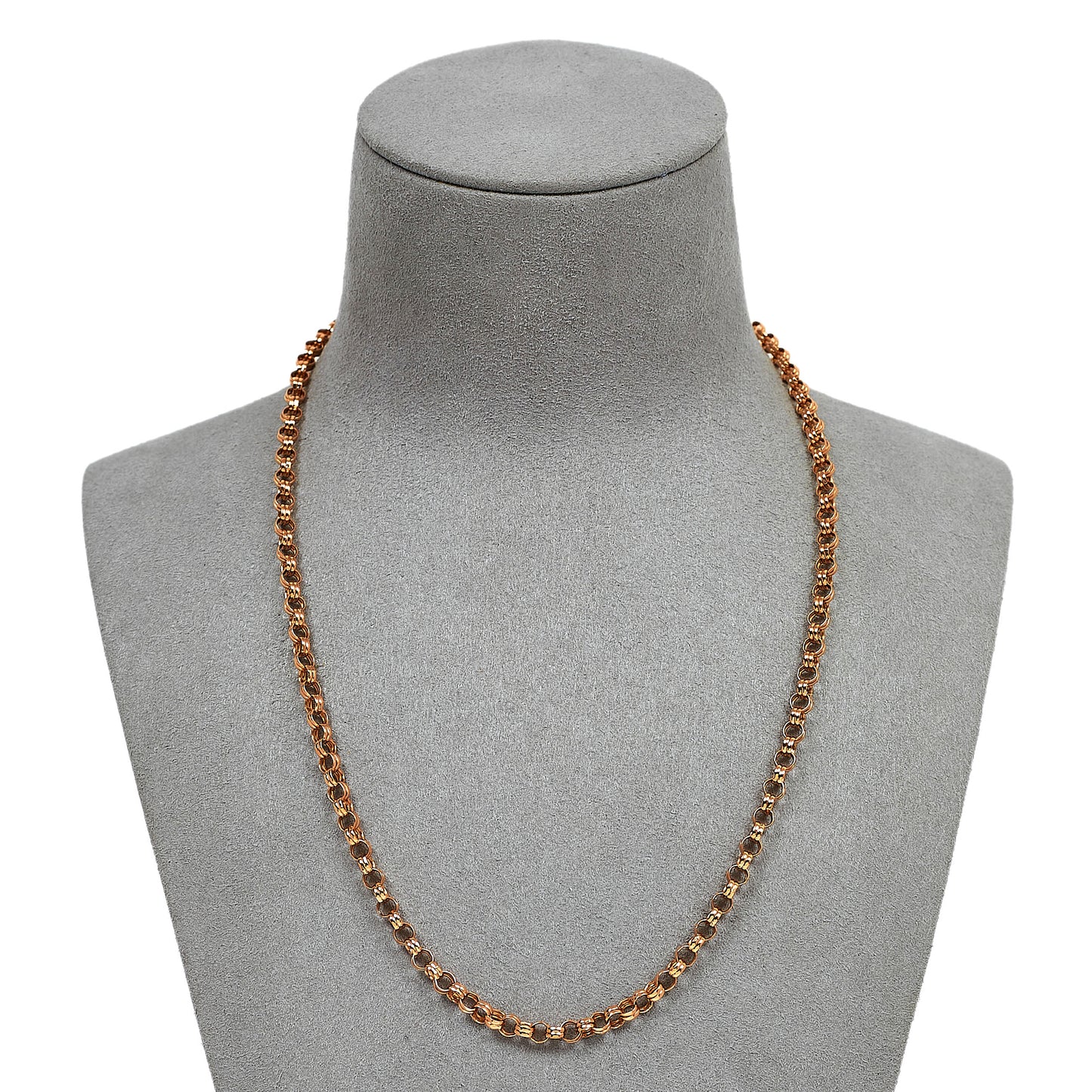 Pre-Owned 9ct Rose Gold Double Row Belcher Chain Necklace