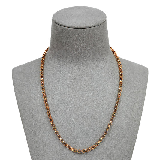 Pre-Owned 9ct Rose Gold Double Row Belcher Chain Necklace