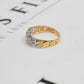 Pre-Owned 18ct Gold 2 Tone Diamond Curb Link Ring Size N