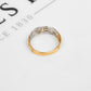 Pre-Owned 18ct Gold 2 Tone Diamond Curb Link Ring Size N