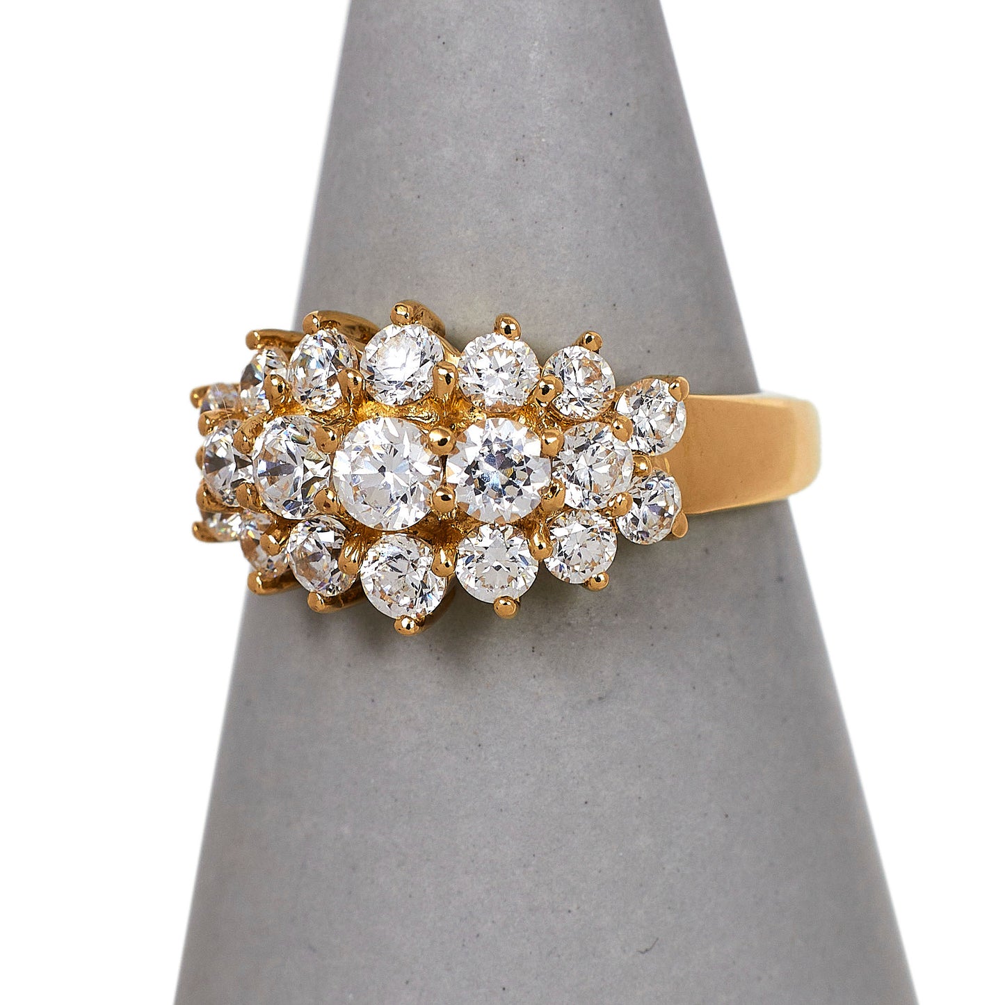 Pre-Owned 14ct Gold CZ Dress Ring Size N