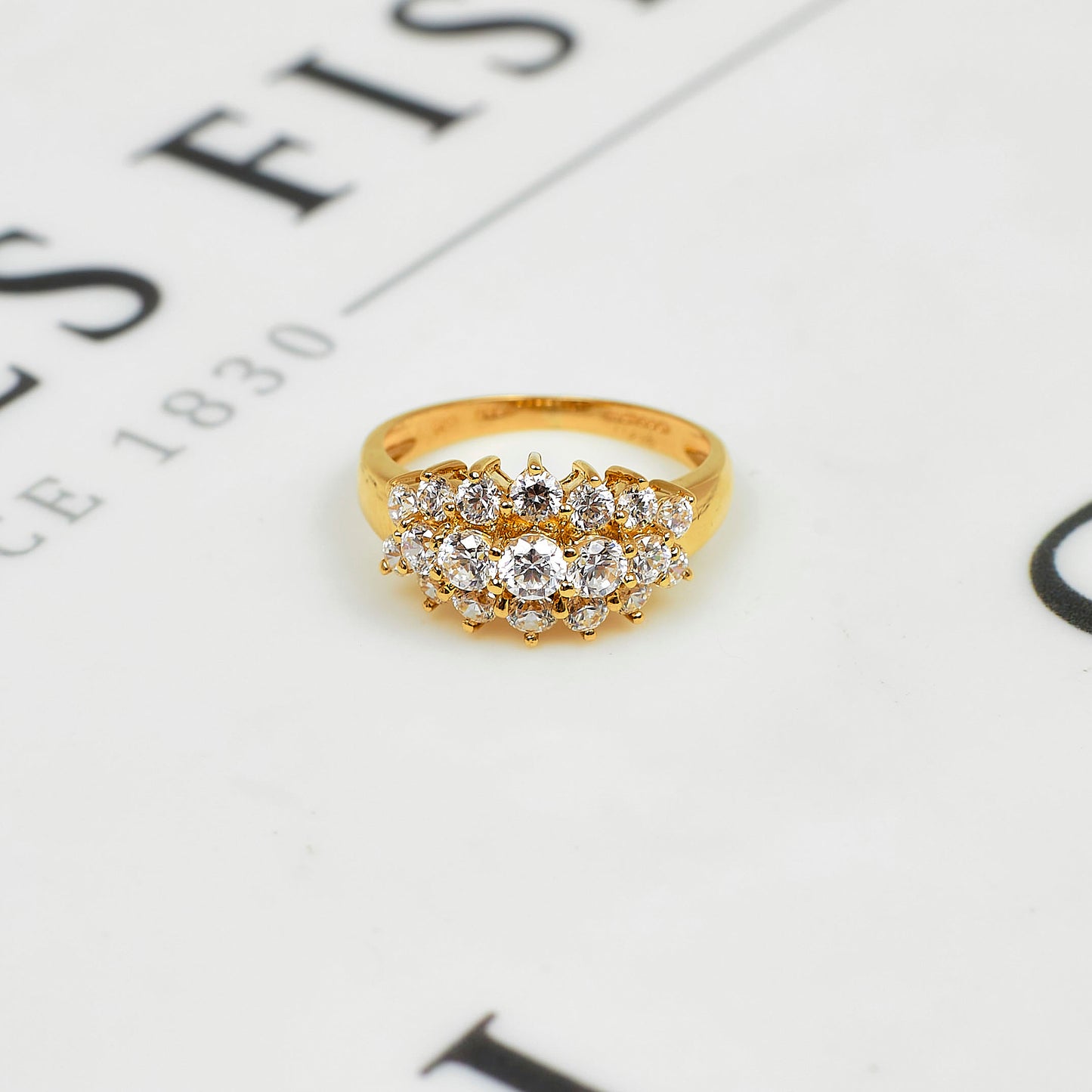 Pre-Owned 14ct Gold CZ Dress Ring Size N