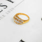 Pre-Owned 14ct Gold CZ Dress Ring Size N